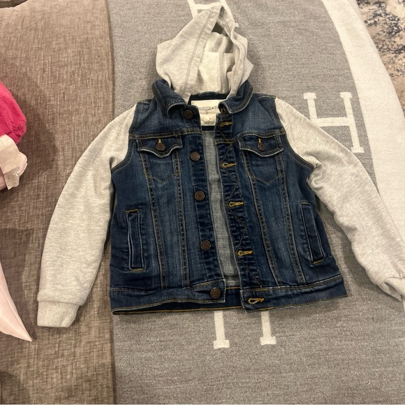 Tucker + Tate Blue and Gray Hooded Jean Jacket - Picture 1 of 9